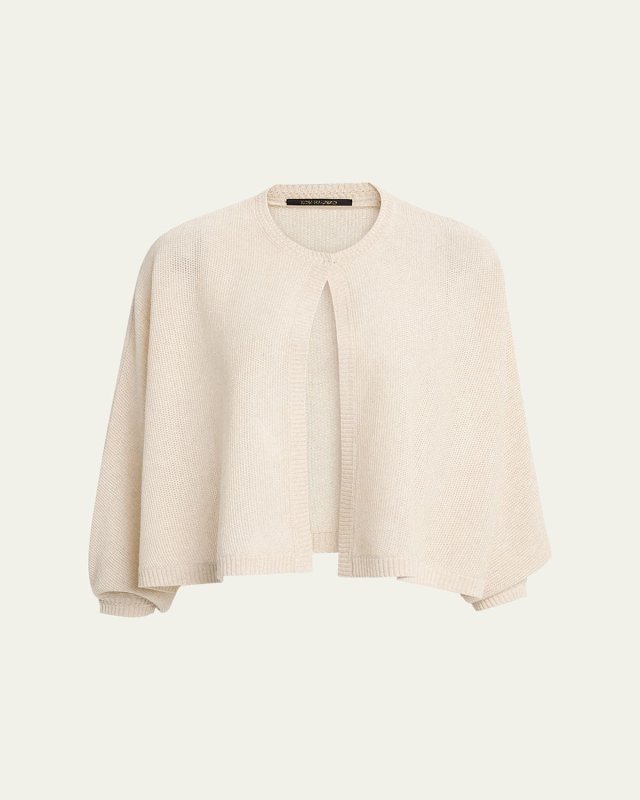 Cove Dolman-Sleeve Shimmer Mesh Sweater